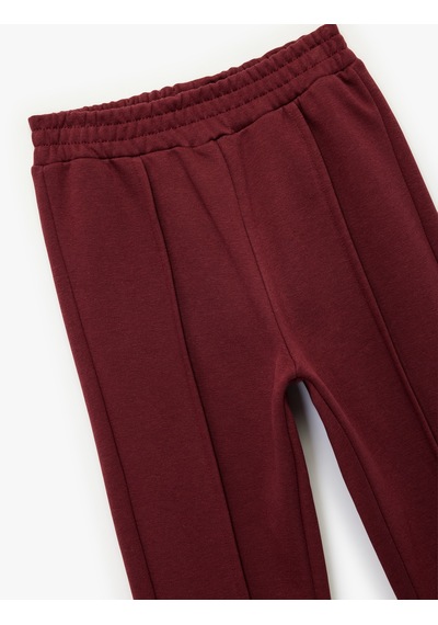 Koton Beli Lastikli Şardonlu Basic Jogger Eşofman Altı Bordo 6wkg40102ak Bordo