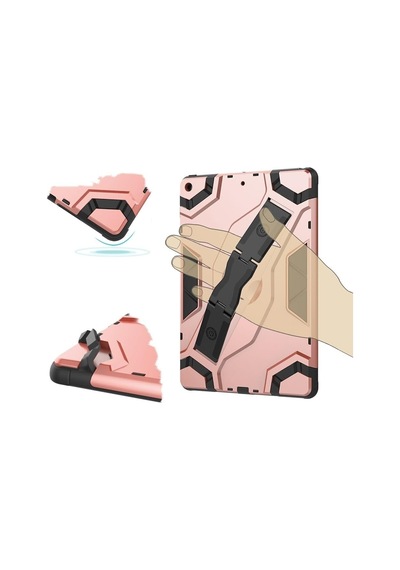 İpad Pro 11 İle Uyumlu 2018/2020 Uyumlu Kılıf Stand Özelliği El Geçmeli Tasarım 2mm Kamera Koruma Darbeye Dayanıklı Shockproof Vegapad Model Rosegold