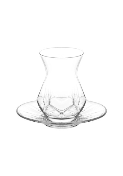 Alya 12 Parça Çay Seti, Cam, 220 Ml, Beyaz, 6 Kişilik Çok Renkli