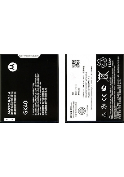 Motorola Moto E3 E4 G5 G4 Play Gk40 Mot1609Bat Batarya Pil