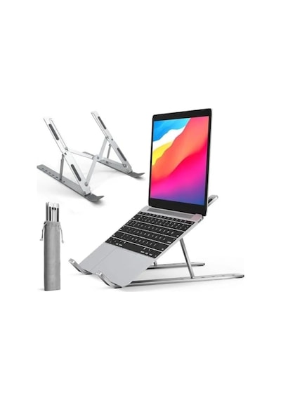 Katlanabilir Alüminyum Dizüstü Bilgisayar Standı, 2in1, Ayarlanabilir 7 Kademeli