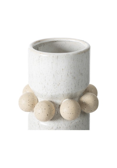 Mudo Home Daphne Dots Vazo 17x17x47 Cm Beyaz