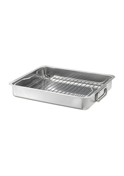 Metal Fırın Kabı, Paslanmaz Çelik Meridyendukkan 32x40 Cm Fırın-barbekü Kızartma Kabı