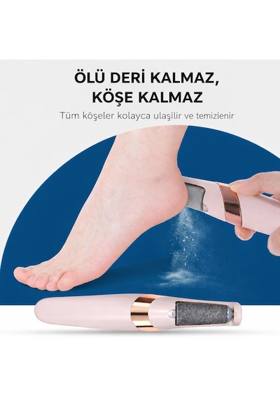 Şarjlı Elektrikli Topuk Törpüsü 360 Dönen Başlık Led Işıklı Profesyonel Nasır Ve Çatlak Giderici