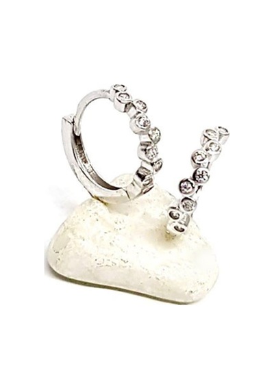 Zirkon Taşlı Gümüş Halka Küpe N11.99388