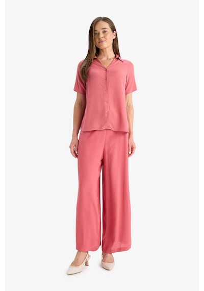 Defacto Culotte Geniş Paça Krinkıl Viskon Kapri C9565ax25smbr275 Bordo