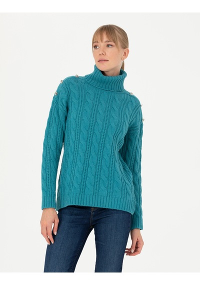 Pierre Cardin Petrol Regular Fit Balıkçı Yaka Kazak 50276220-vr102