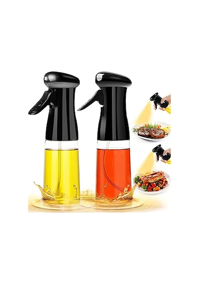 2 Adet Sprey Yağdanlık Sıvı Yağ Spreyi Yağlık - Airfryer Püskürtme Yağdanlık-300ml Şeffaf