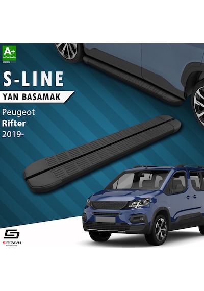 S-dizayn Peugeot Rifter S-line Siyah Yan Basamak 203 Cm 2019 Üzeri A+ Kalite