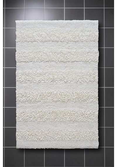Macaroni 2'li Pamuk Banyo Paspas Seti Yumuşak Dokulu Krem Yıkanabilir 60x100 + 60x50cm, Mx001w