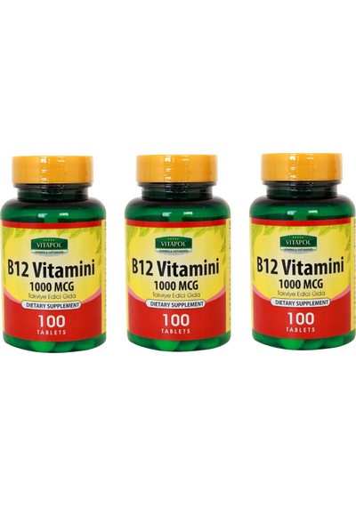 3 Kutu Vitapol Vitamin B12 100 Tablet