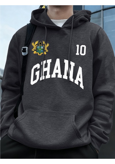 Startmore Startmoreghana Emblem Letter Printing Hoodie Mens Winter Fleece Warm Pullover Jogging Pocket Sweatshir Antrasit