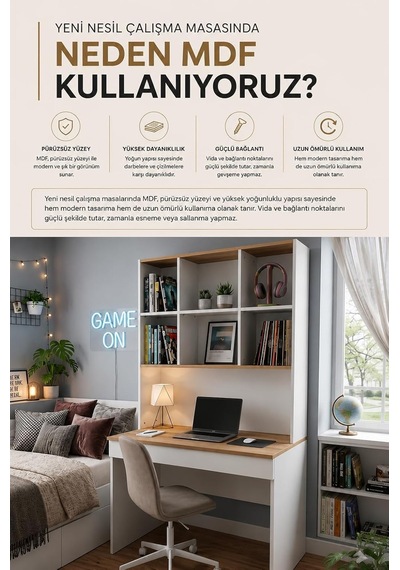 Arion Kids Yeni Nesil Genç Odası Çalışma Masası Kitaplık Takım Mdf Ergonomik Tasarım Açılabilir Kapaklı Model Çok Renkli Arion Kids Yeni Nesil Genç Odası Çalışma Masası Kitaplık Takım Mdf Ergonomik Tasarım Açılabilir Kapaklı Model Çok Renkli