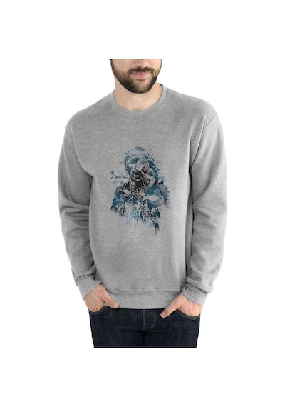 Link In Park Chester Bennington Castle Baskılı Gri Erkek Sweat