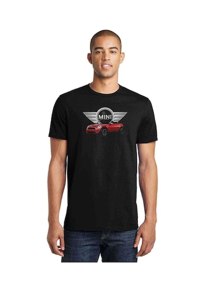 Miıni Cooper Baskılı Siyah Erkek Tshirt