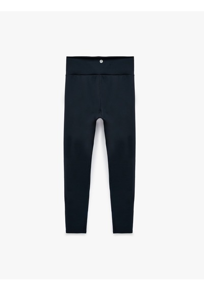 Koton Yüksek Bel İnterlok Slim Fit Spor Tayt Lacivert 7wak40139nk