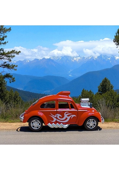 Metal Araba Çek Bırak Vw Bettle Modifiye Kırmızı Sesli Ve Işıklı Diğer