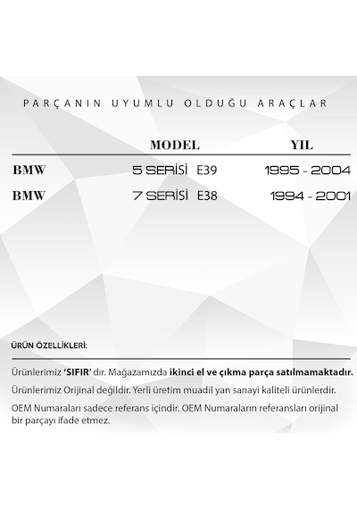 Bmw 5 Serisi E39 Için Cam Dügmeleri Kilit Tusu Kapagi 560937455