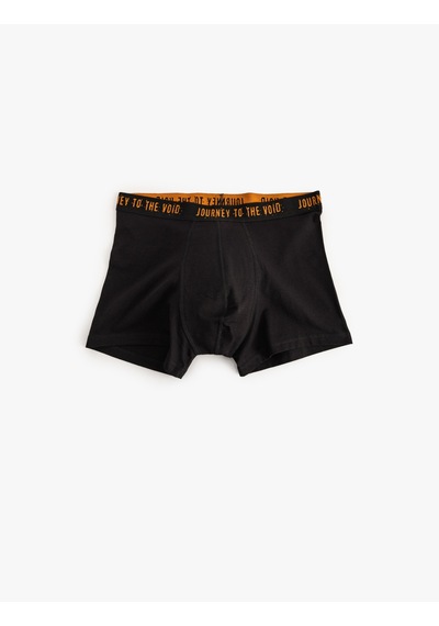 Koton 3'lü Boxer Seti Slogan Baskılı Pamuklu Siyah Desenli 5slm90005mk Siyah