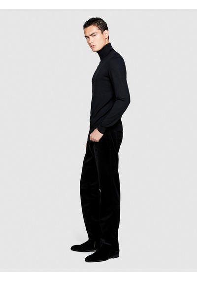 Sisley Regular Fit Kadife Pantolon Erkek Siyah T-shirt - 323a42qjsf041