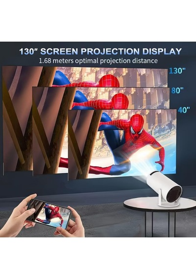 Mini Projektör 4k Taşınabilir Destek Wifi 6 Bt 5.4 Entegre Uygulama Android 14