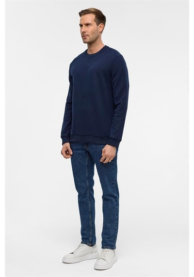 Süvari Lacivert Regular Düz Bisiklet Yaka Sweatshirt Sw2013700013-m09 Lacivert