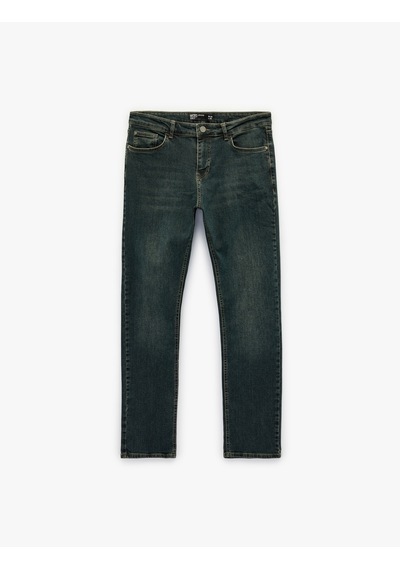 Koton Normal Bel Cepli Slim Fit Jean Pantolon - Brad Jean Petrol 7wam40125nd