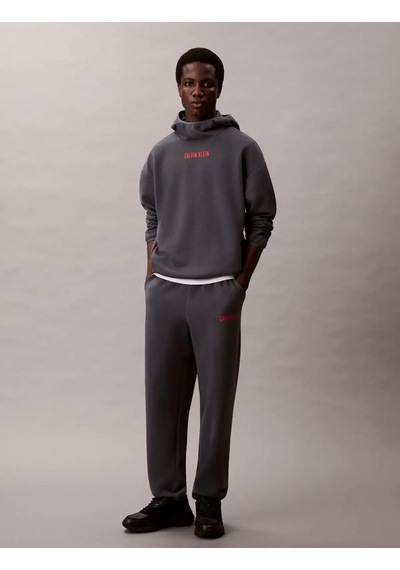 Calvin Klein Hoodıe Gri Erkek Kapüşonlu Sweatshirt
