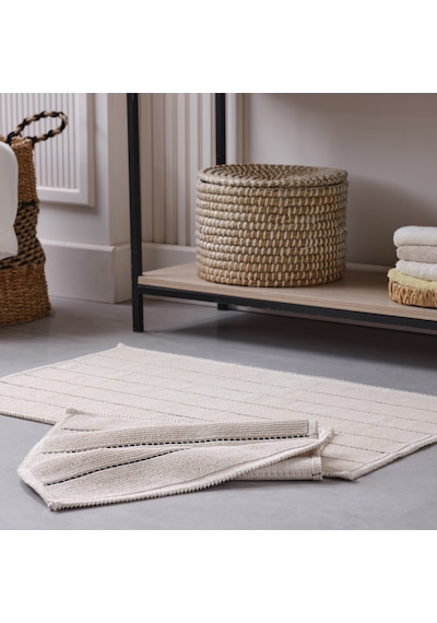 Doquhome Arte Banyo Paspası Krem&antrasit 60x100cm Krem