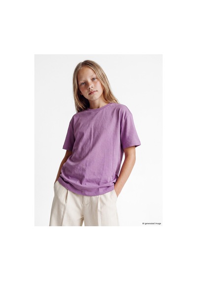 Lc Waikiki Alıta Cıty Farkıyla Lcw Kids Mor Oval Yaka Kız Çocuk Tişört Mor - 928163185 Mor