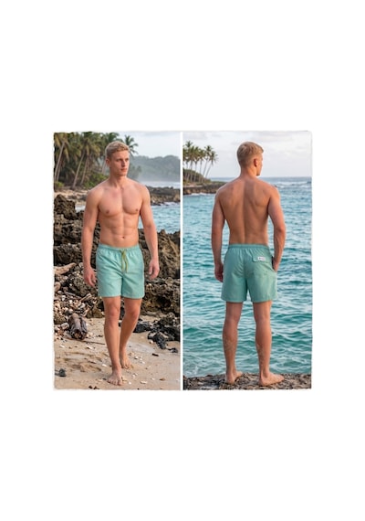 Wild Wood Garment Wild Wood "mint Breeze" Su Yeşili Hızlı Kuruyan Erkek Deniz Şortu Su Yeşili