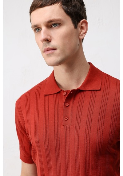 Antioch Dokulu Triko Erkek Polo T-shirt Kırmızı