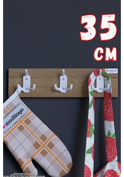 Arı 9 Kancalı Mutfak Askısı 3'lü Set 31,4x9,6 Cm - Şık Tasarım, Çok Amaçlı Düzenleyici Ve Yer Tasarrufu Çok Renkli