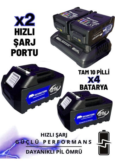 Schmıtzer 6lıset-m Set Pro 21v 43 Parça Şarjlı Hilti Matkap Somun Sökme Taşlama Dekupaj Dairesel Testere
