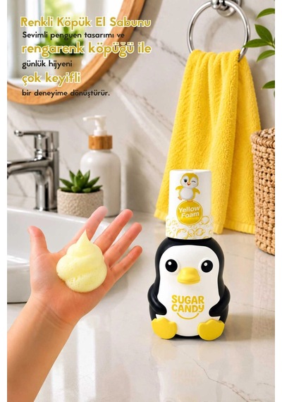 Sugar Candy Muz Kokulu Doğal Vegan Çocuk Köpük El Sabunu Solı 350 Ml Paraben İçermeyen Sarı Köpük
