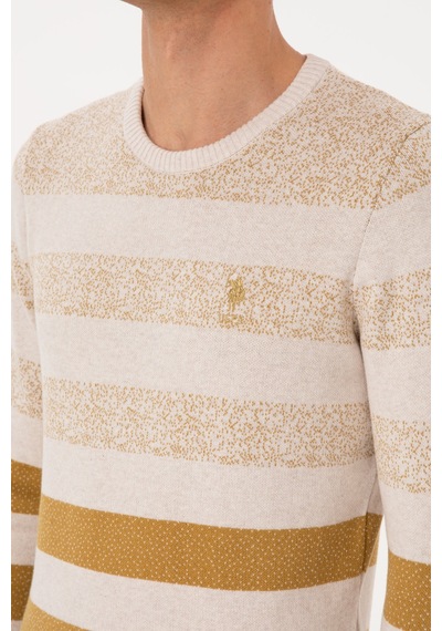 U.S. Polo Assn. Erkek Regular Fit Bisiklet Yaka Hardal Kazak 50307872-VR151
