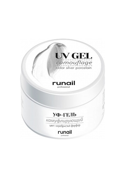 Runail Professional Protez Tırnak Jeli Uv Builder Gel Silver Porcelain Simli Açık Pembe 15gr. 4058