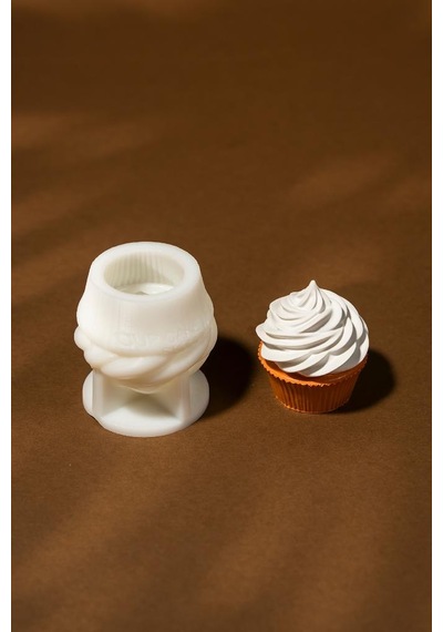 Cupcake M2 Silikon Mum Kalıbı Beyaz