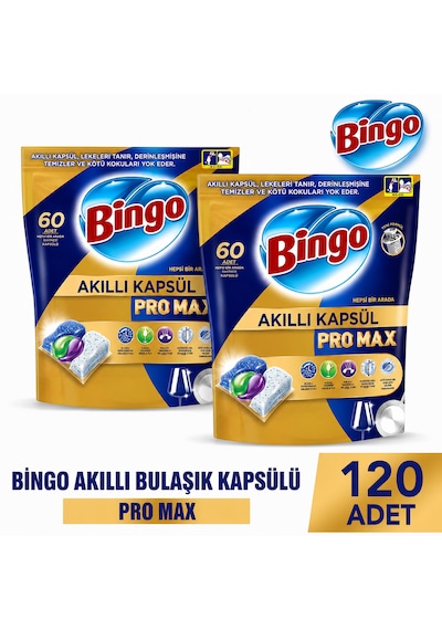 2 Paket Bingo Akıllı Bulaşık Kapsülü 60'lı