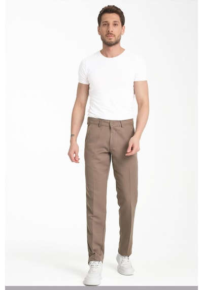 Classics Men Caserta Regular Fit Erkek Armürlü Keten Pantolon - 7635 Bej