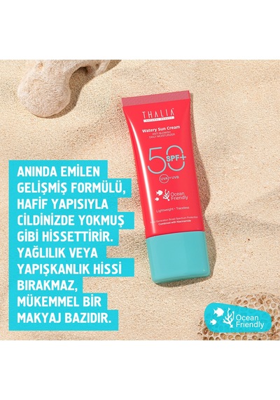Thalia Yeni Nesil Hibrit Filtreli Su Bazlı Güneş Kremi SPF50+ 50 ML