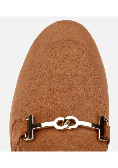 Hotiç Kadın Taba Süet Toka Detaylı Günlük Loafer