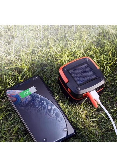 Solar Akordeon Kırmızı Kamp Lambası 360 Led Beyaz Işık Dahili Batarya Güneş Paneli + Usb Şarj El Feneri Seyah Çok Renkli