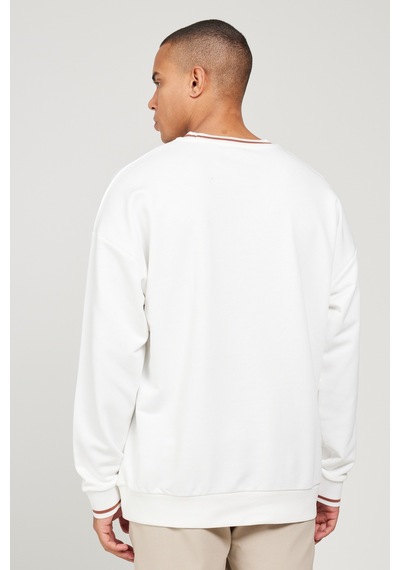 AC&Co / Altınyıldız Classics Erkek Kırık Beyaz Oversize Bol Kesim Bisiklet Yaka Pamuklu Baskılı Sweatshirt Kırık Beyaz AC&Co / Altınyıldız Classics Erkek Kırık Beyaz Oversize Bol Kesim Bisiklet Yaka Pamuklu Baskılı Sweatshirt Kırık Beyaz