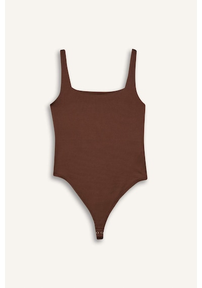 Defacto Kare Yaka Çıtçıtlı Body F9773ax25hsbn316 Kahve