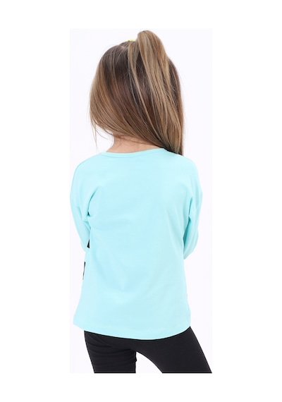 Toontoy Kids Toontoy Kız Çocuk Baskılı Tişört Su Yeşili