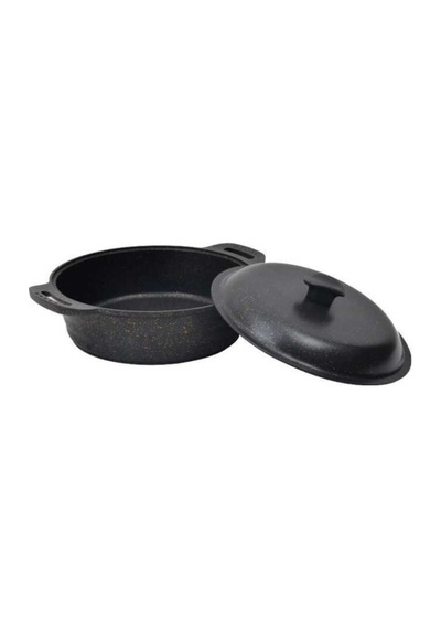 Campout Granit Döküm Kamp Tenceresi 28 Cm Siyah