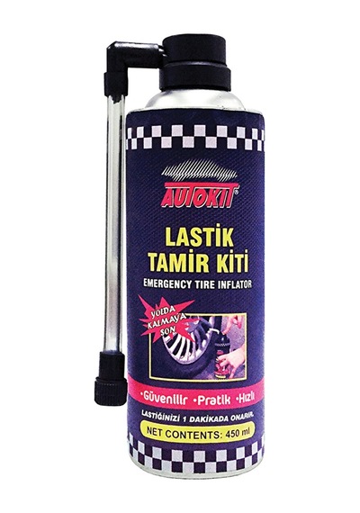 2 Adet Autokit Hortumlu Lastik Tamir Kiti 450 Ml