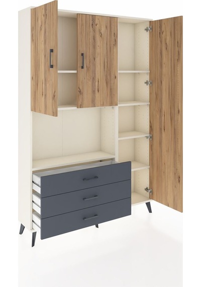 Arges Dolap 7 Raflı 3 Çekmeceli 3 Kapaklı 132x30x195 Aytaşı-çam/antrasit Atlas Çam/antrasıt Arges Dolap 7 Raflı 3 Çekmeceli 3 Kapaklı 132x30x195 Aytaşı-çam/antrasit Atlas Çam/antrasıt