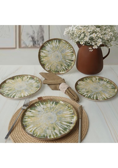 Green Ripple Nordıc Pasta Tabağı 22 Cm 4 Adet / 22896 Çok Renkli